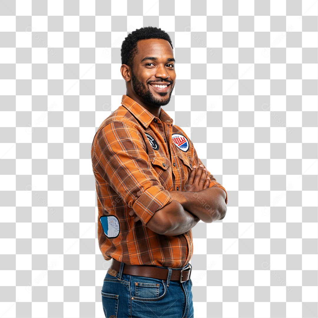 Homem com Roupa de Festa Junina PNG Transparente