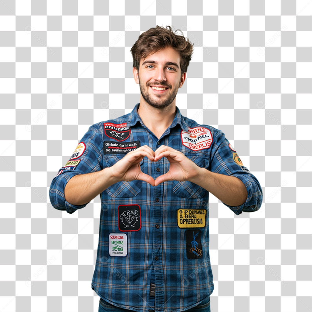 Homem com Roupa de Festa Junina PNG Transparente