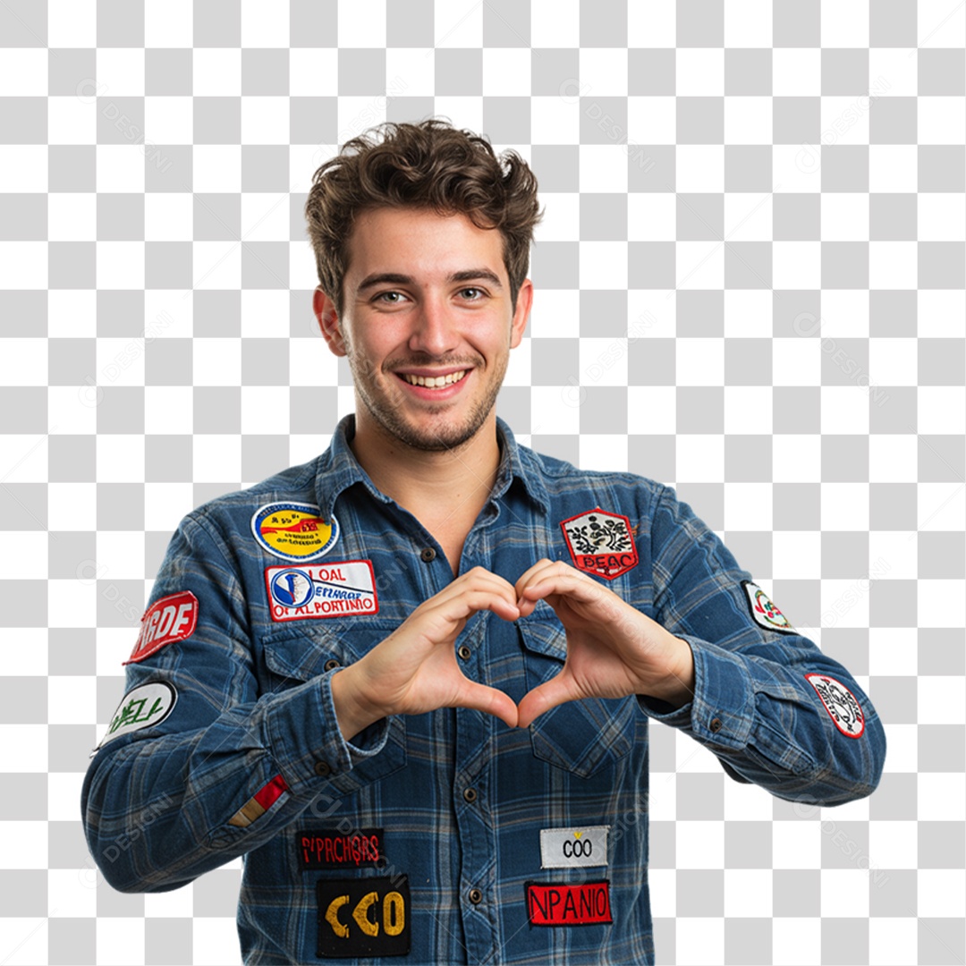 Homem com Roupa de Festa Junina PNG Transparente