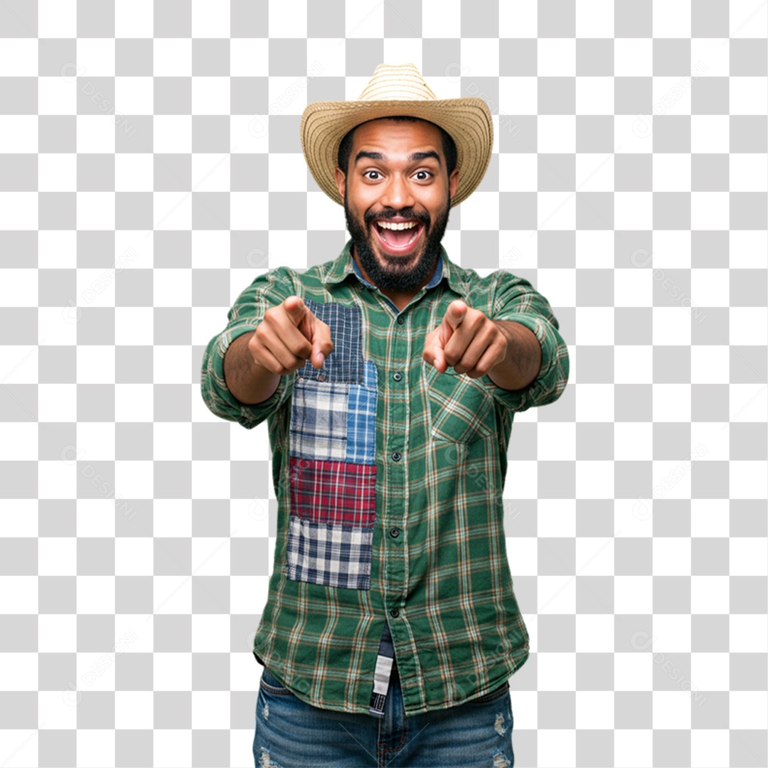 Homem com Roupa de Festa Junina PNG Transparente