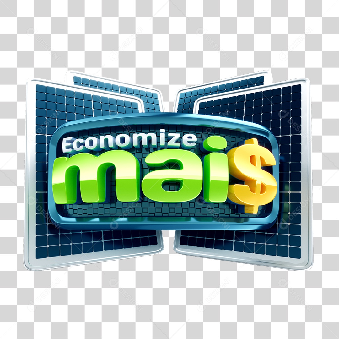 Selo 3D Economize Mais PNG Transparente
