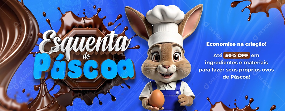 Banner Esquenta de Páscoa Social Media PSD Editável