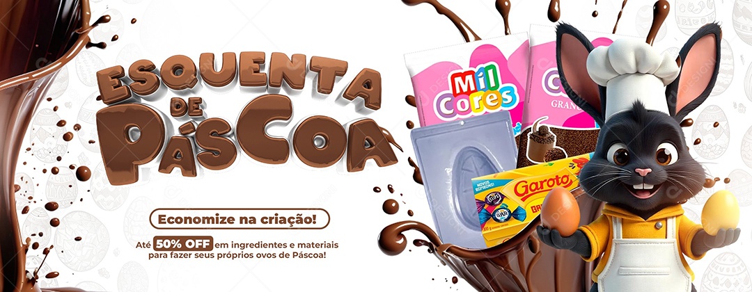Banner Esquenta de Páscoa Social Media PSD Editável
