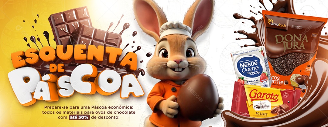 Banner Esquenta de Páscoa Social Media PSD Editável