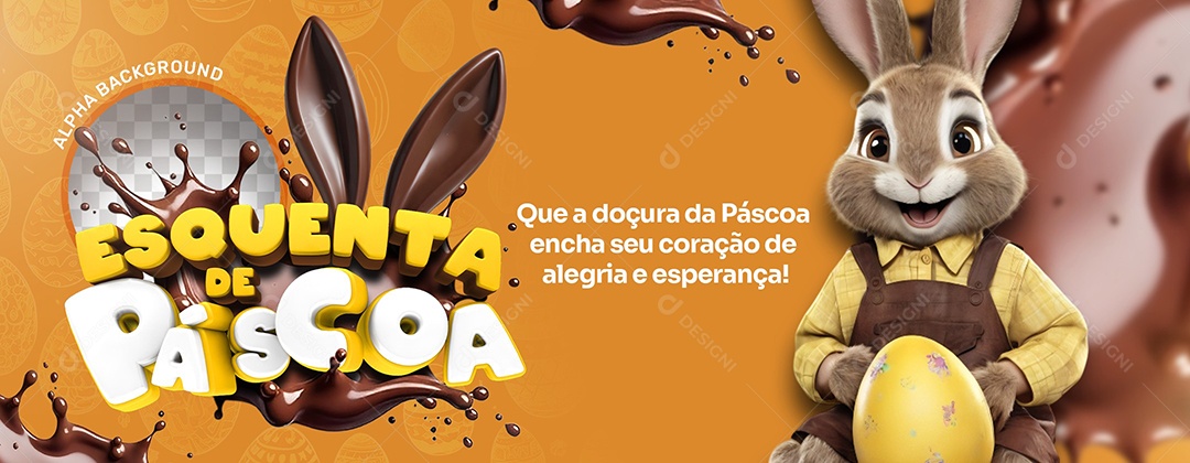 Elemento 3D Esquenta de Páscoa Para Composição PSD