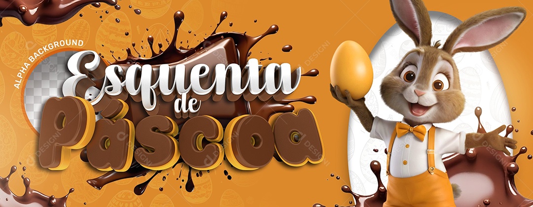 Elemento 3D Esquenta de Páscoa Para Composição PSD