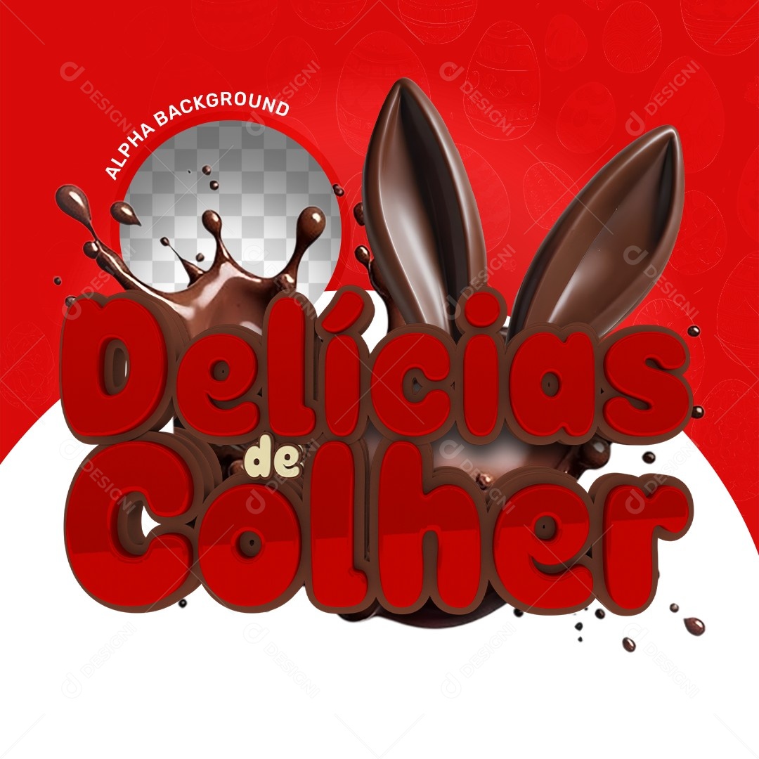 Elemento 3D Delicias de Colher Para Composição PSD