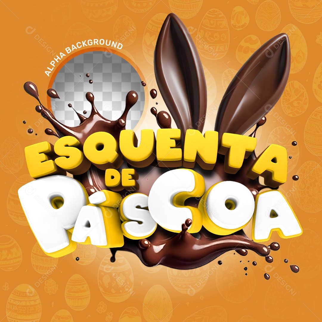 Elemento 3D Esquenta de Páscoa Para Composição PSD