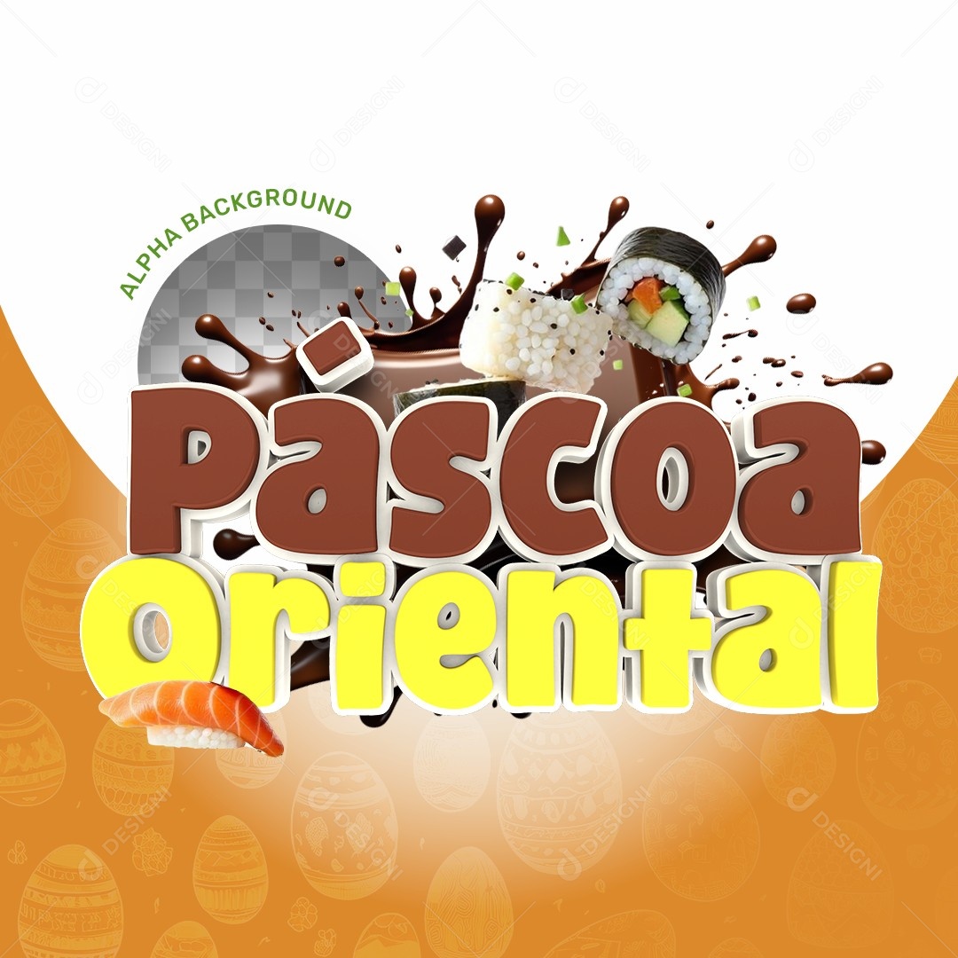 Elemento 3D Páscoa Oriental Para Composição PSD
