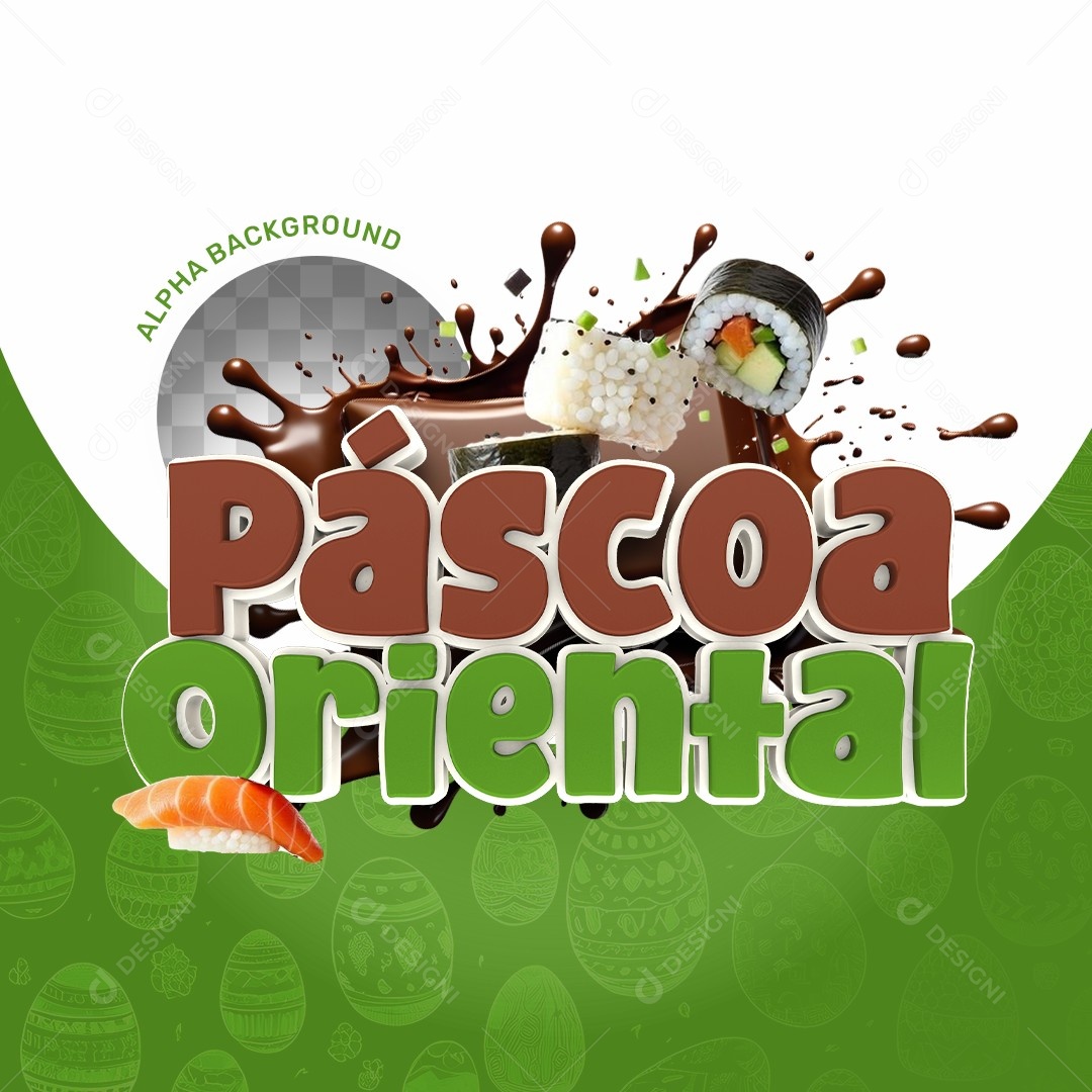 Elemento 3D Páscoa Oriental Para Composição PSD