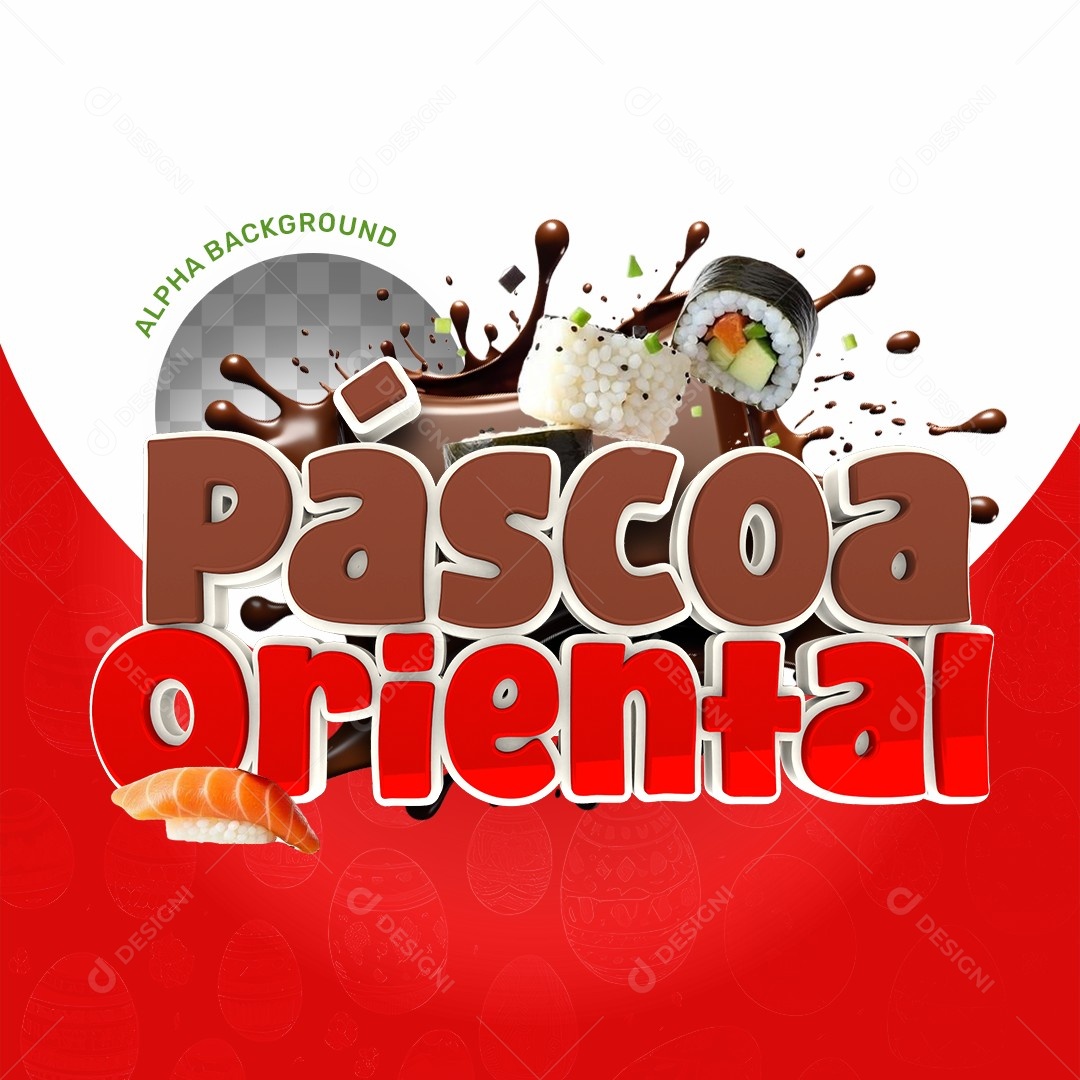 Elemento 3D Páscoa Oriental Para Composição PSD