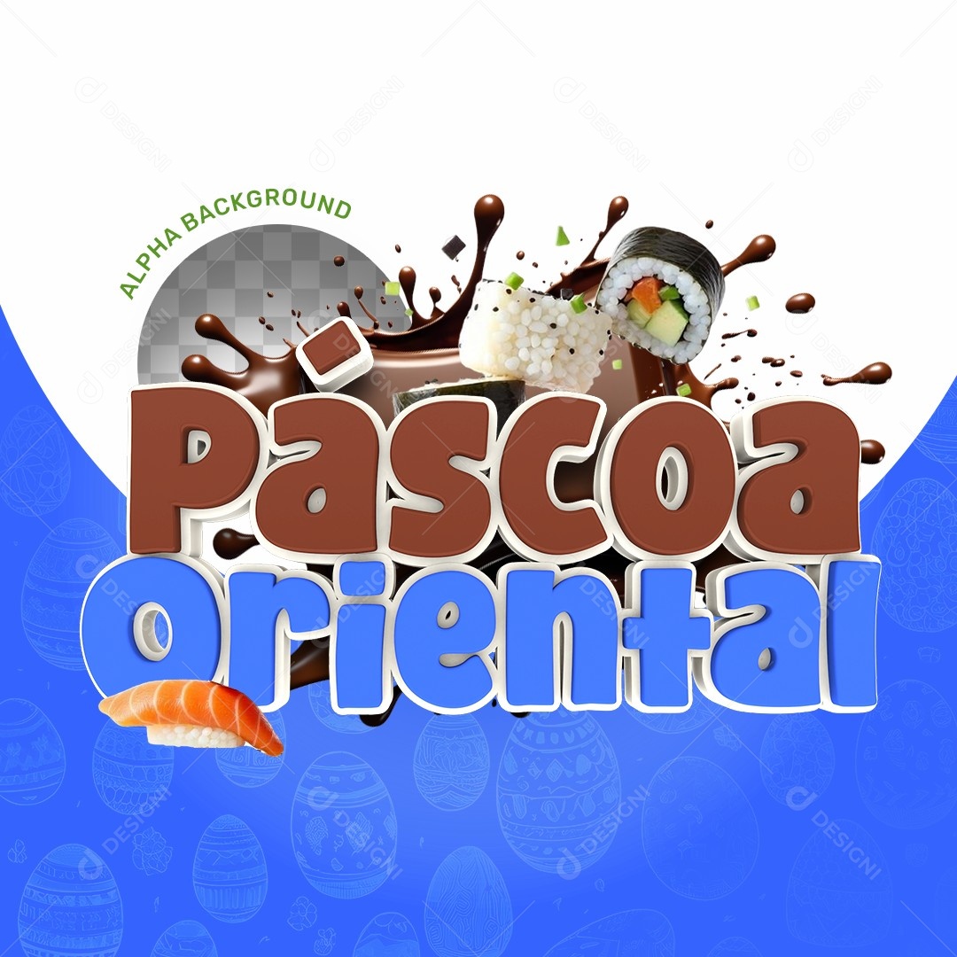Elemento 3D Páscoa Oriental Para Composição PSD