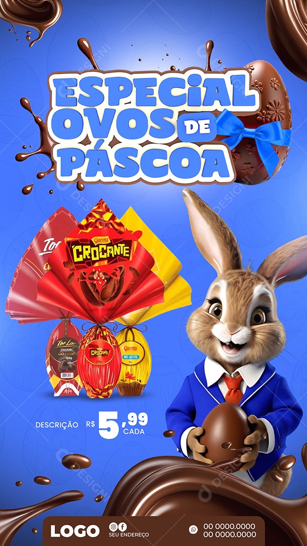 Elemento 3D Especial Ovos de Páscoa Para Composição PSD