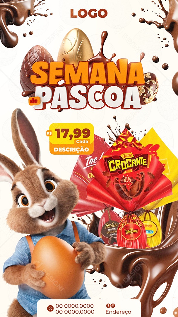 Elemento 3D Semana de Páscoa Para Composição PSD