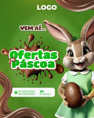 Elemento 3D Ofertas Páscoa Para Composição PSD