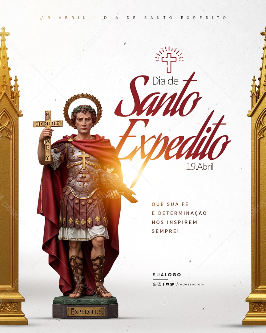 Dia de Santo Expedito 19 De Abril Social Media PSD Editável