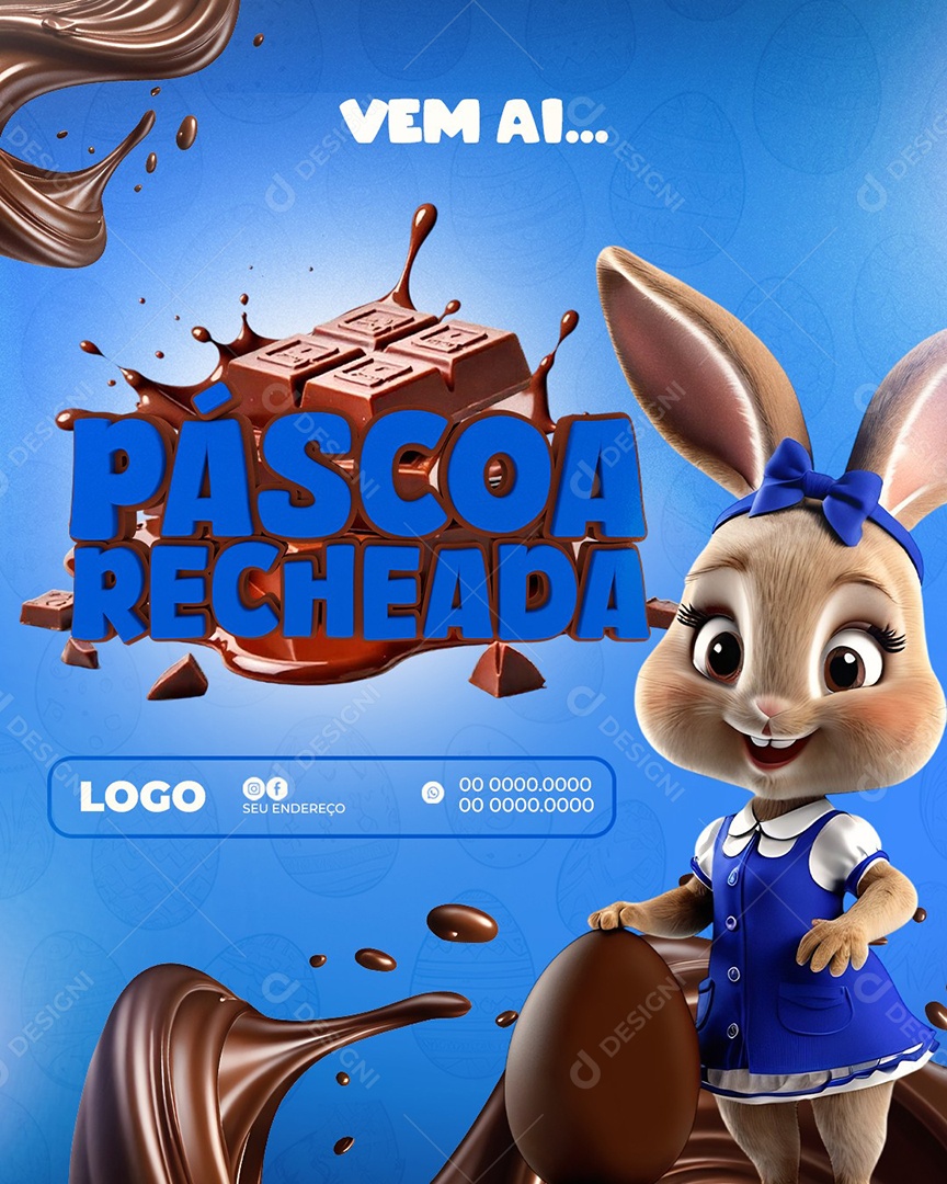 Elemento 3D Páscoa Recheada Para Composição PSD