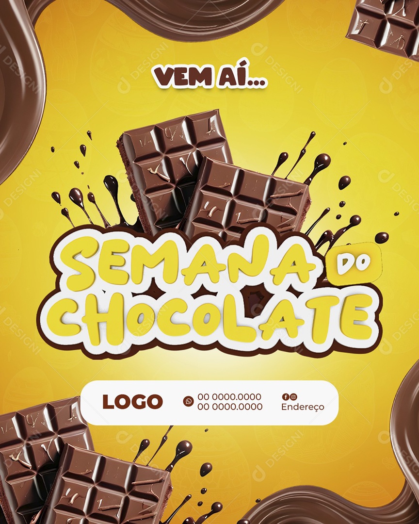Elemento 3D Semana do Chocolate Para Composição PSD