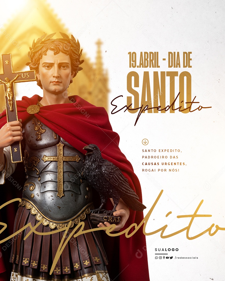 Dia de Santo Expedito 19 De Abril Social Media PSD Editável
