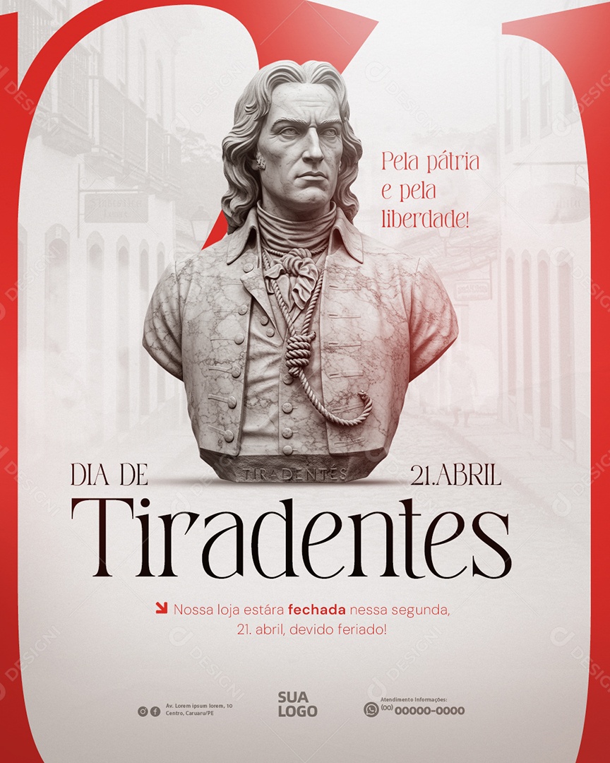 Dia de Tiradentes 21 de Abril Social Media PSD Editável