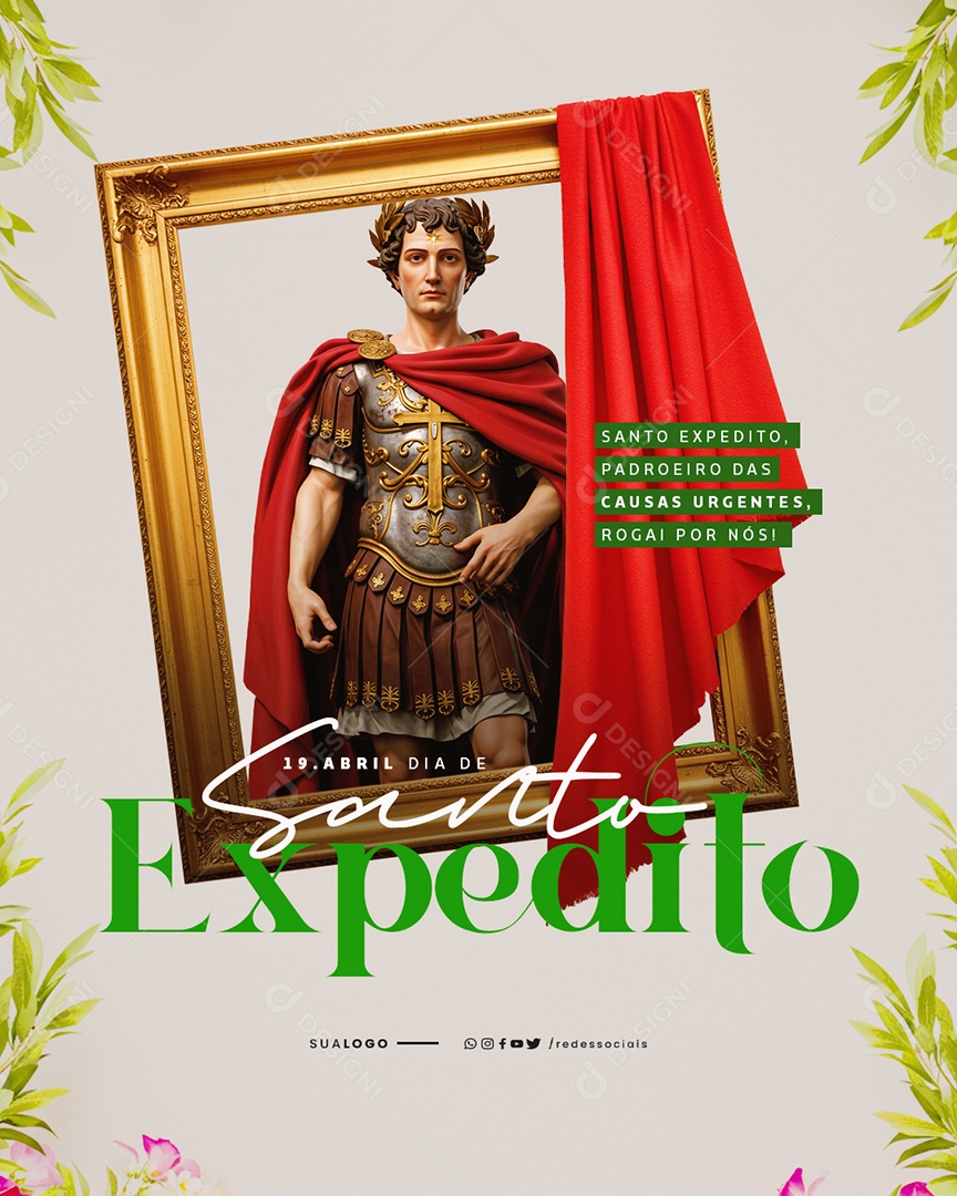 Dia de Santo Expedito 19 De Abril Social Media PSD Editável