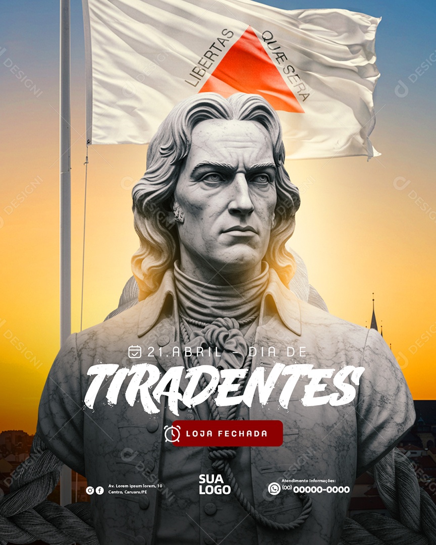 Dia de Tiradentes 21 de Abril Social Media PSD Editável
