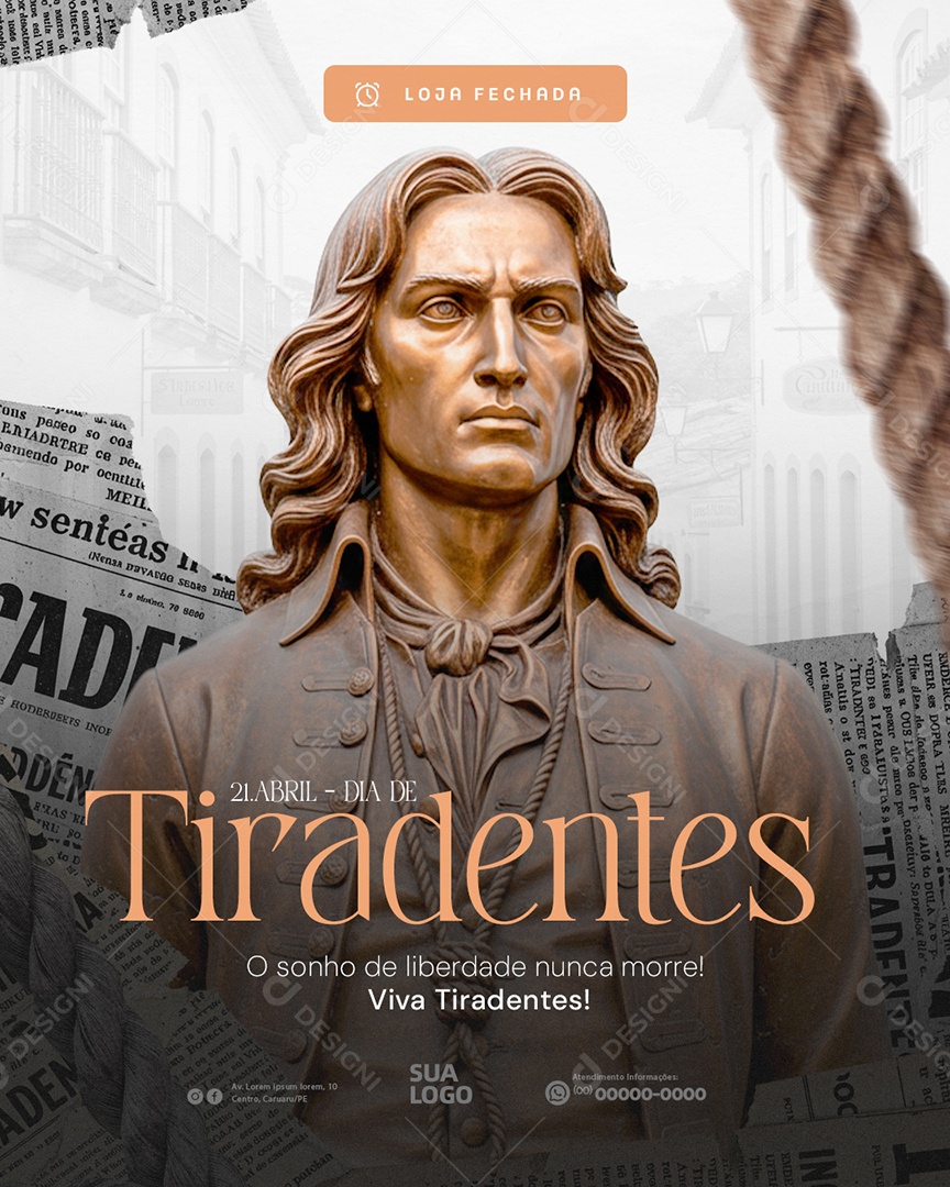 Dia de Tiradentes 21 de Abril Social Media PSD Editável