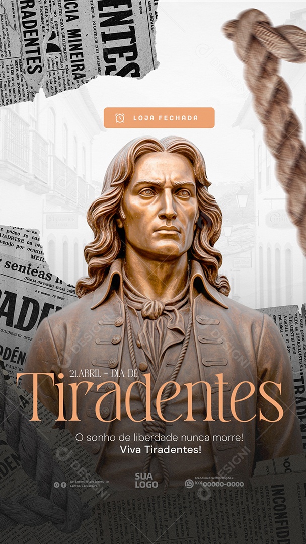Story Dia de Tiradentes 21 de Abril Social Media PSD Editável