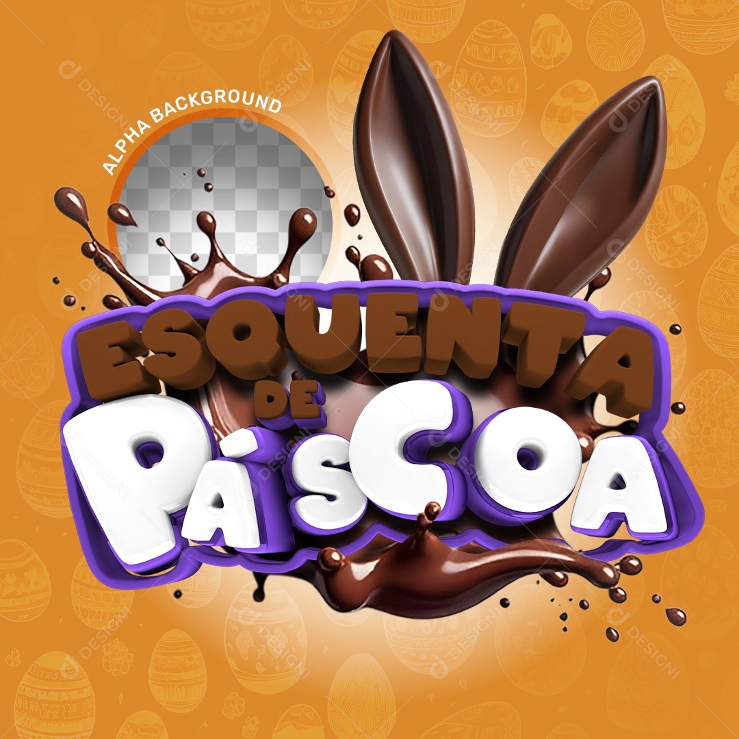 Elemento 3D Esquenta de Páscoa Para Composição PSD