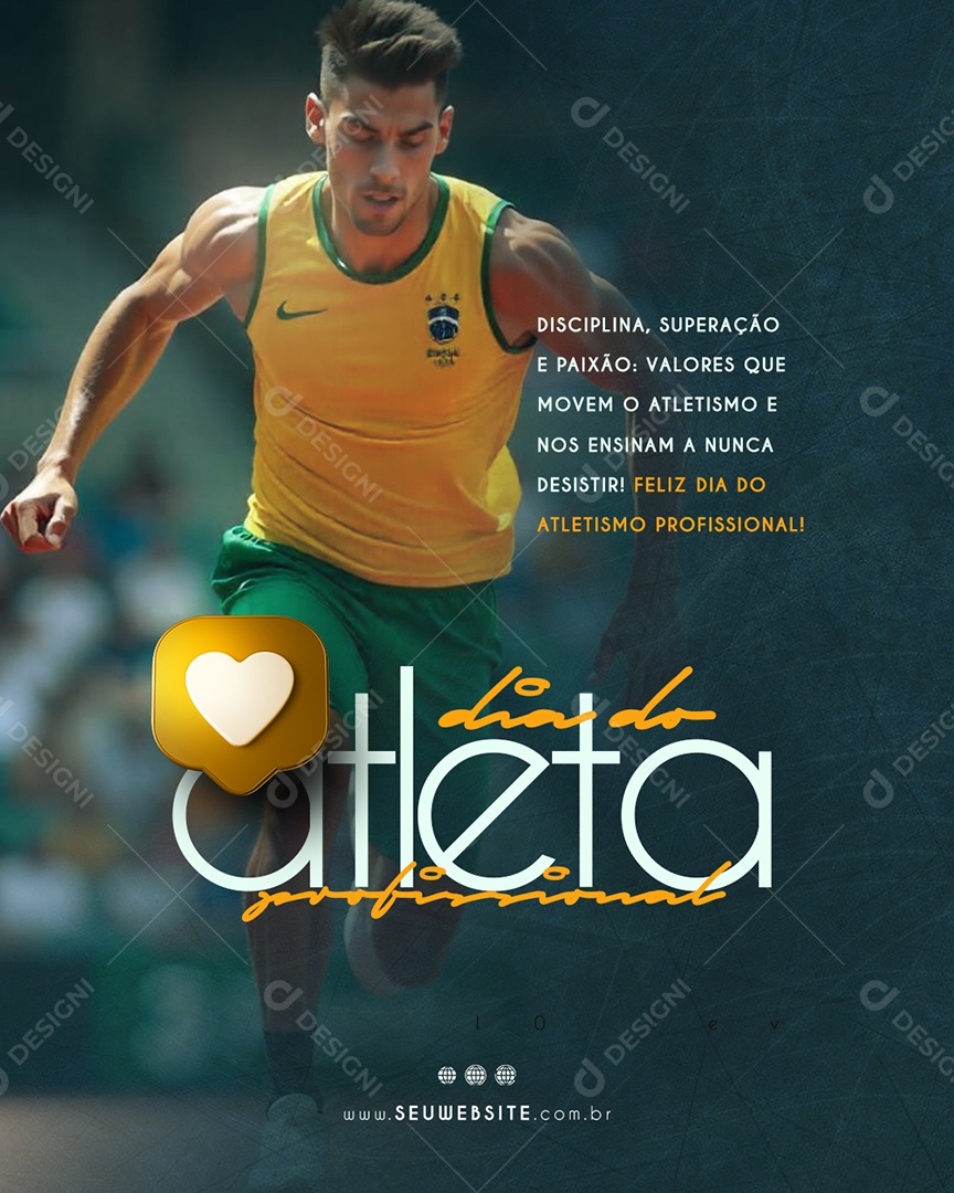 Dia do Atleta Profissional 10 De Fevereiro Social Media PSD Editável