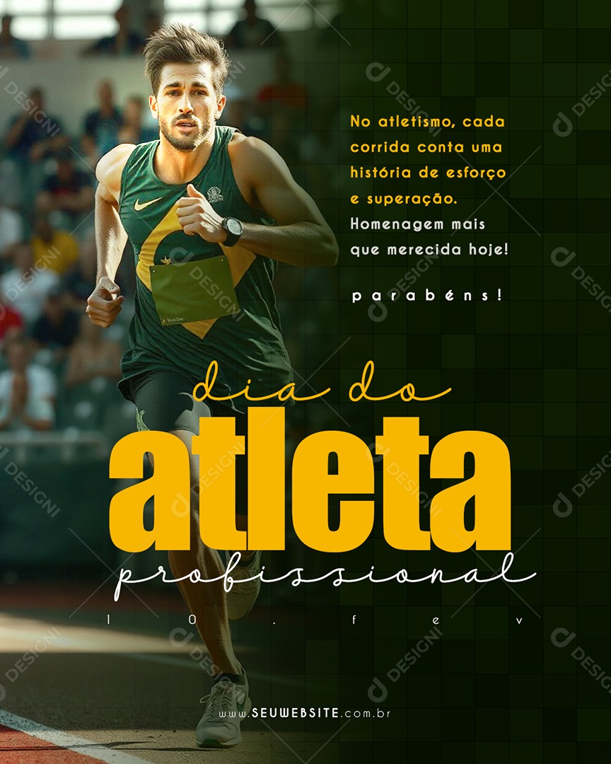 Dia do Atleta Profissional 10 De Fevereiro Social Media PSD Editável