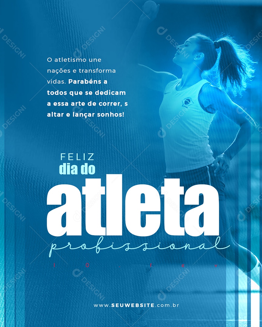 Dia do Atleta Profissional 10 De Fevereiro Social Media PSD Editável