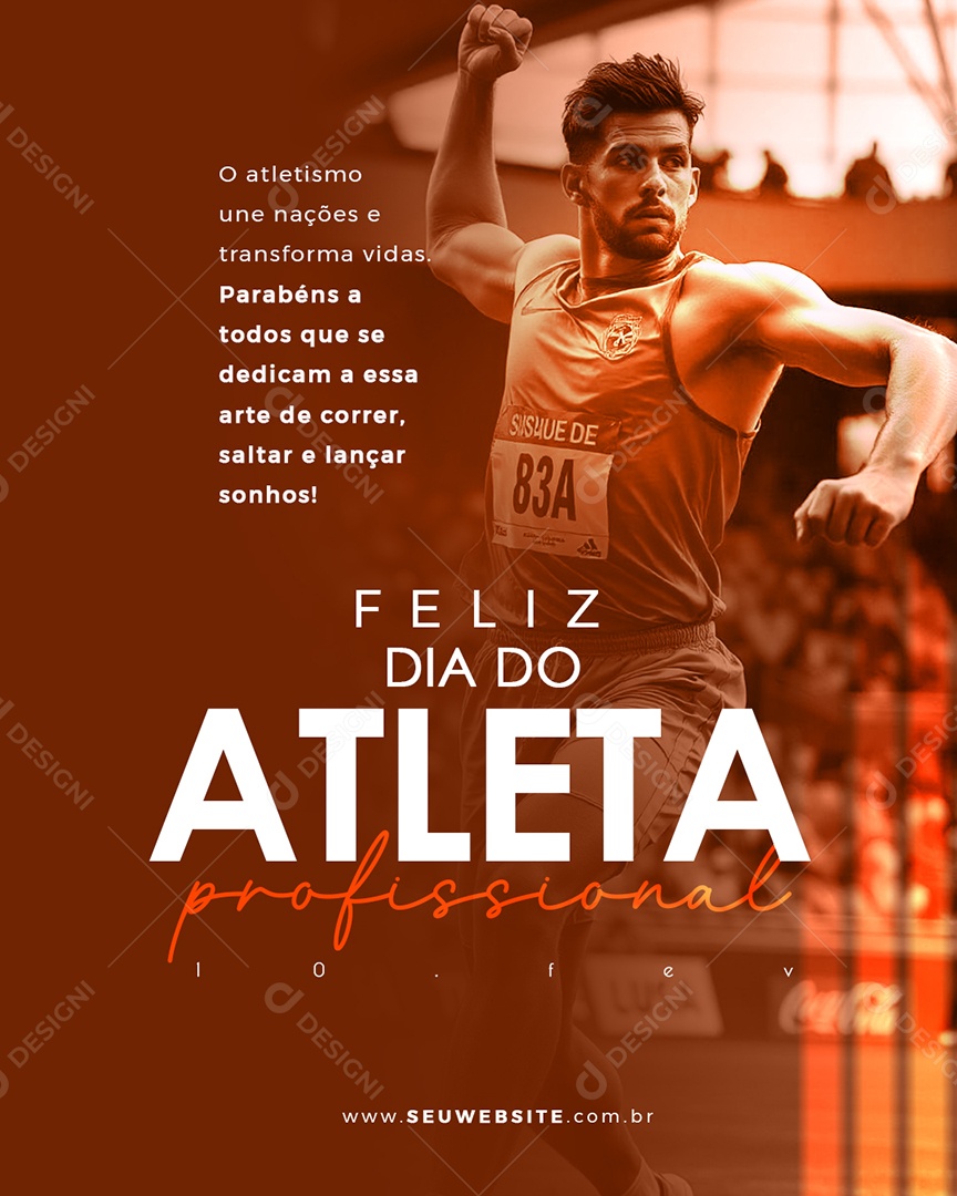 Dia do Atleta Profissional 10 De Fevereiro Social Media PSD Editável
