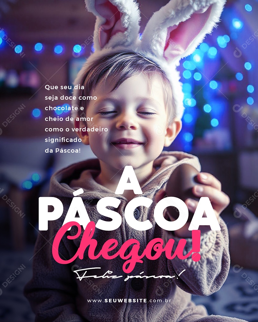 Flyer Feliz Páscoa 20 de Abril Social Media PSD Editável