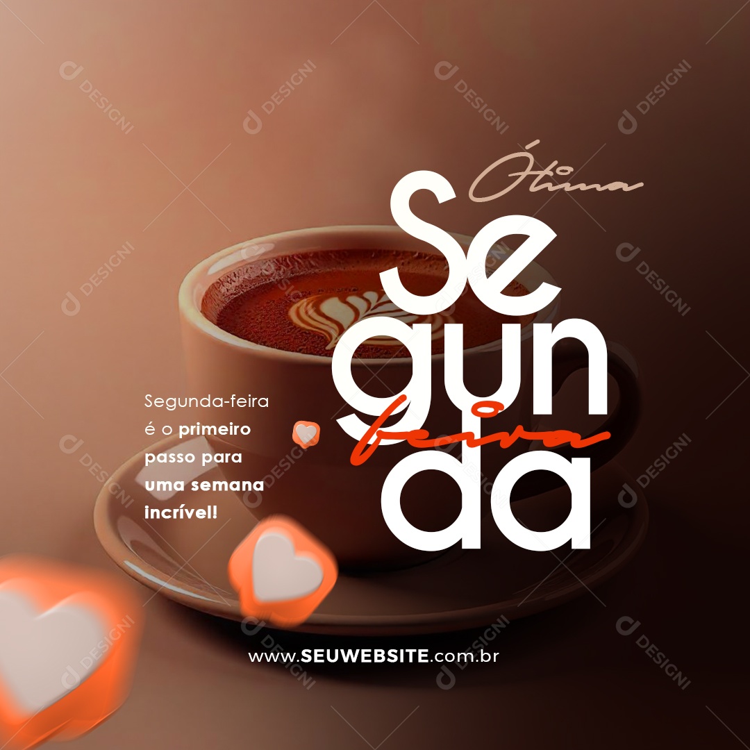 Feed Bom Dia Segunda Frase Motivacional Social Media PSD Editável