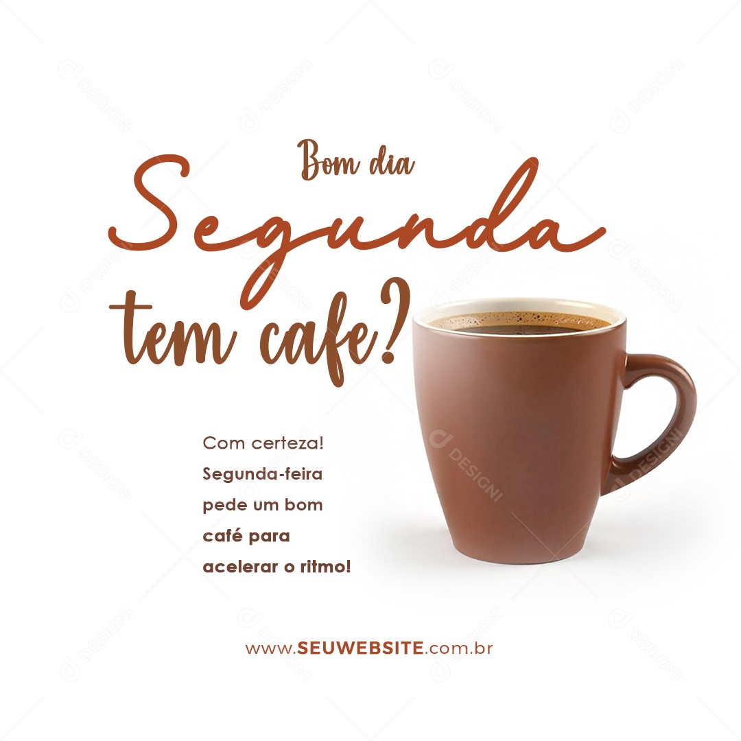 Feed Bom Dia Segunda Frase Motivacional Social Media PSD Editável