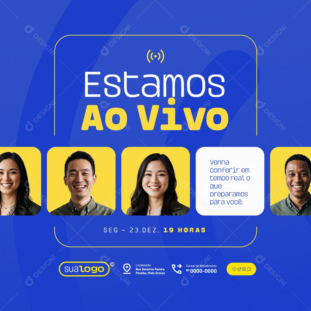 Lives Estamos Ao Vivo Social Media PSD Editável