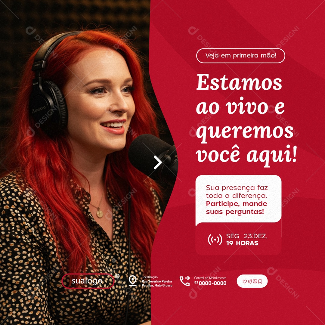 Lives Veja em Primeira Mão Social Media PSD Editável