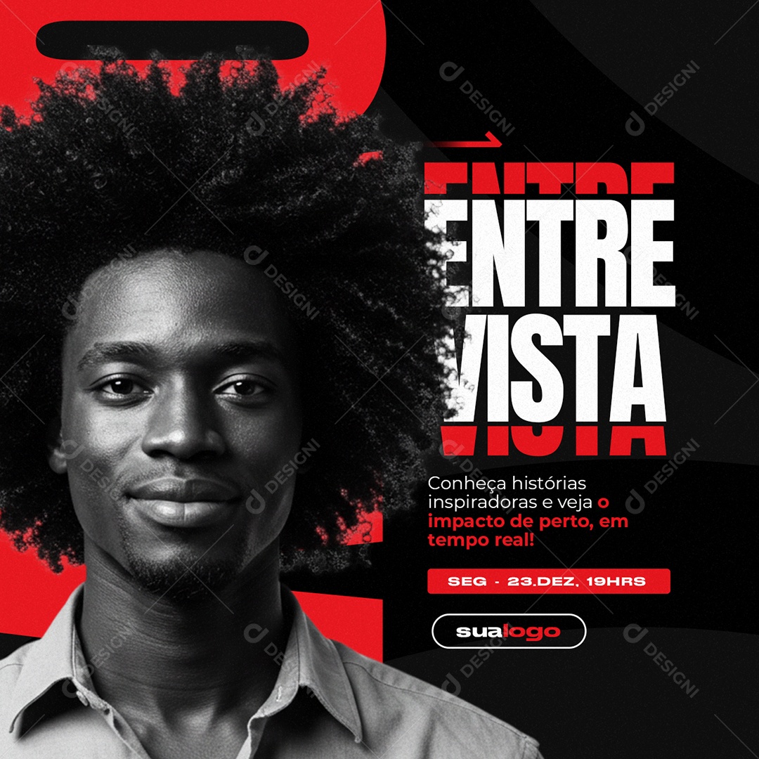 Lives Entrevista Conheça Histórias Inspiradoras Social Media PSD Editável