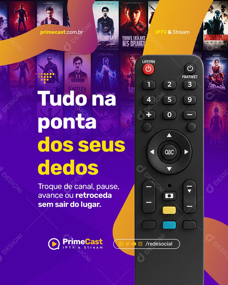 IPTV Tudo na Ponta dos Seus Dedos Social Media PSD Editável