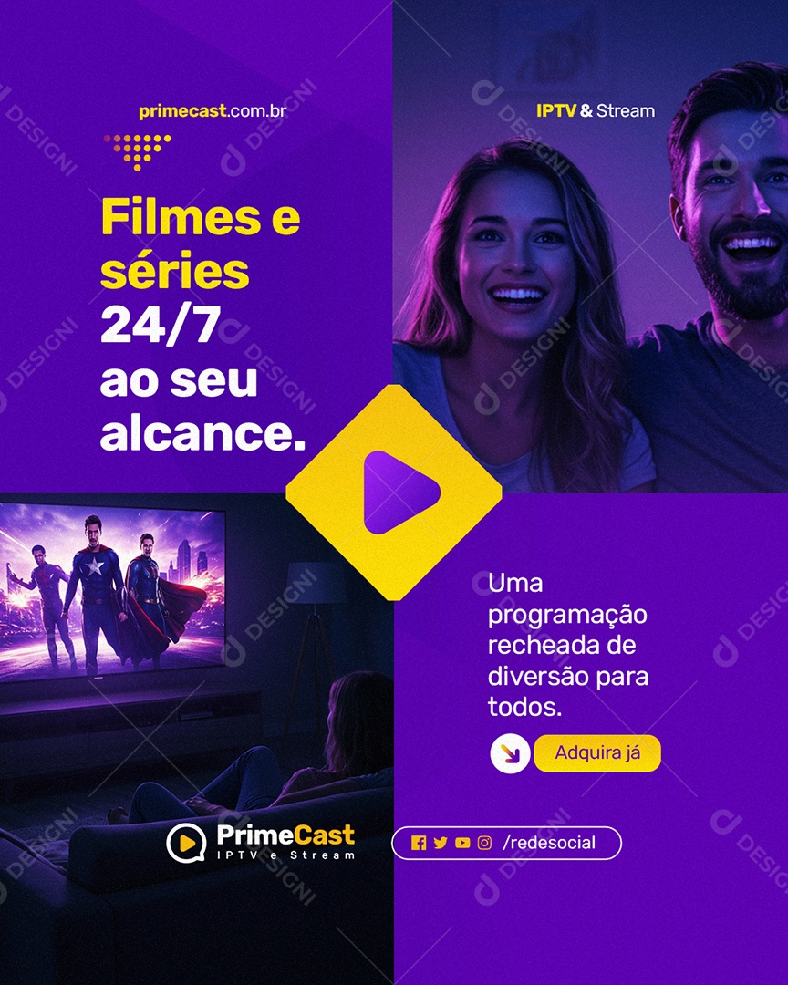 IPTV Filmes e Séries Social Media PSD Editável