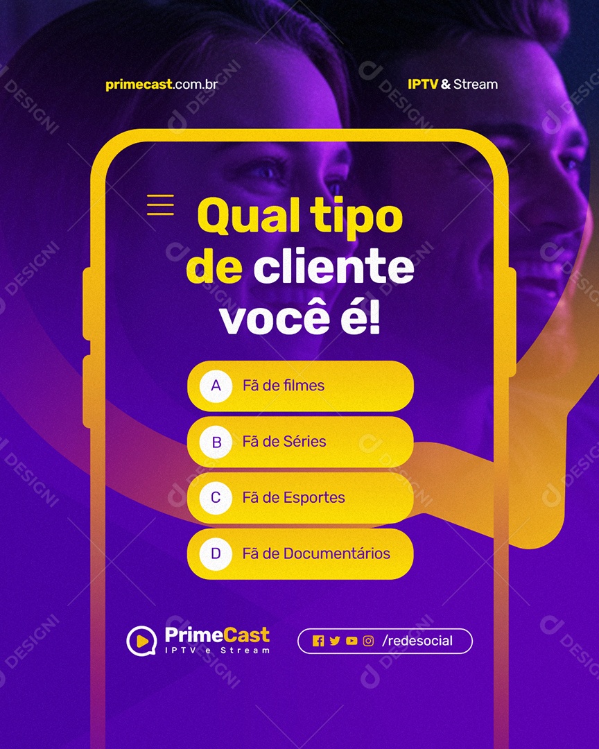 IPTV Qual Tipo de Cliente Você é Social Media PSD Editável