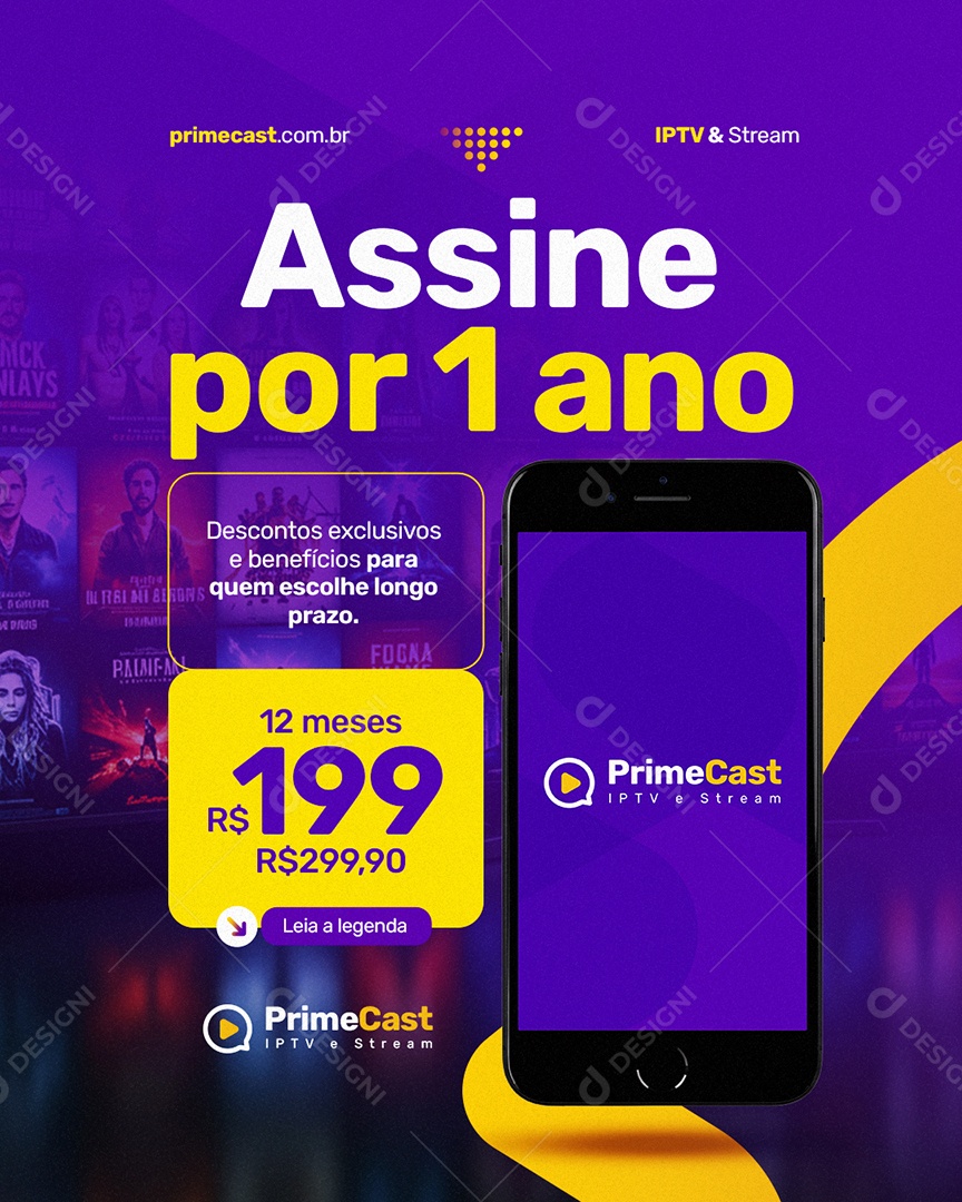 IPTV Assine por Um Ano Social Media PSD Editável