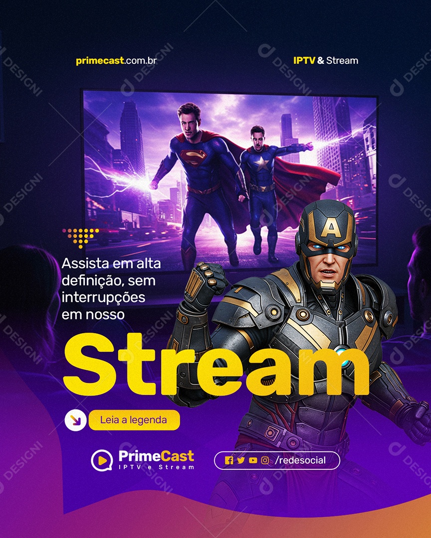 IPTV Stream Social Media PSD Editável