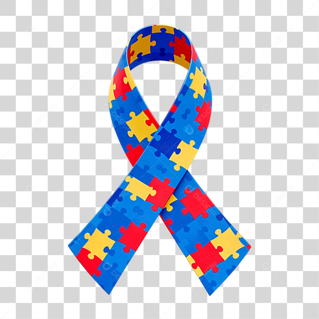 Fita do Autismo PNG Transparente