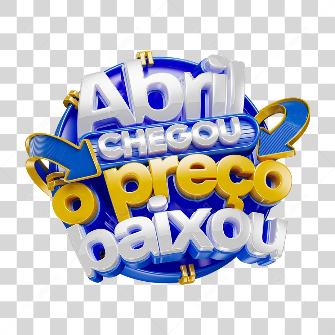 Selo 3D Abril Chegou o Preço Baixo PNG Transparente