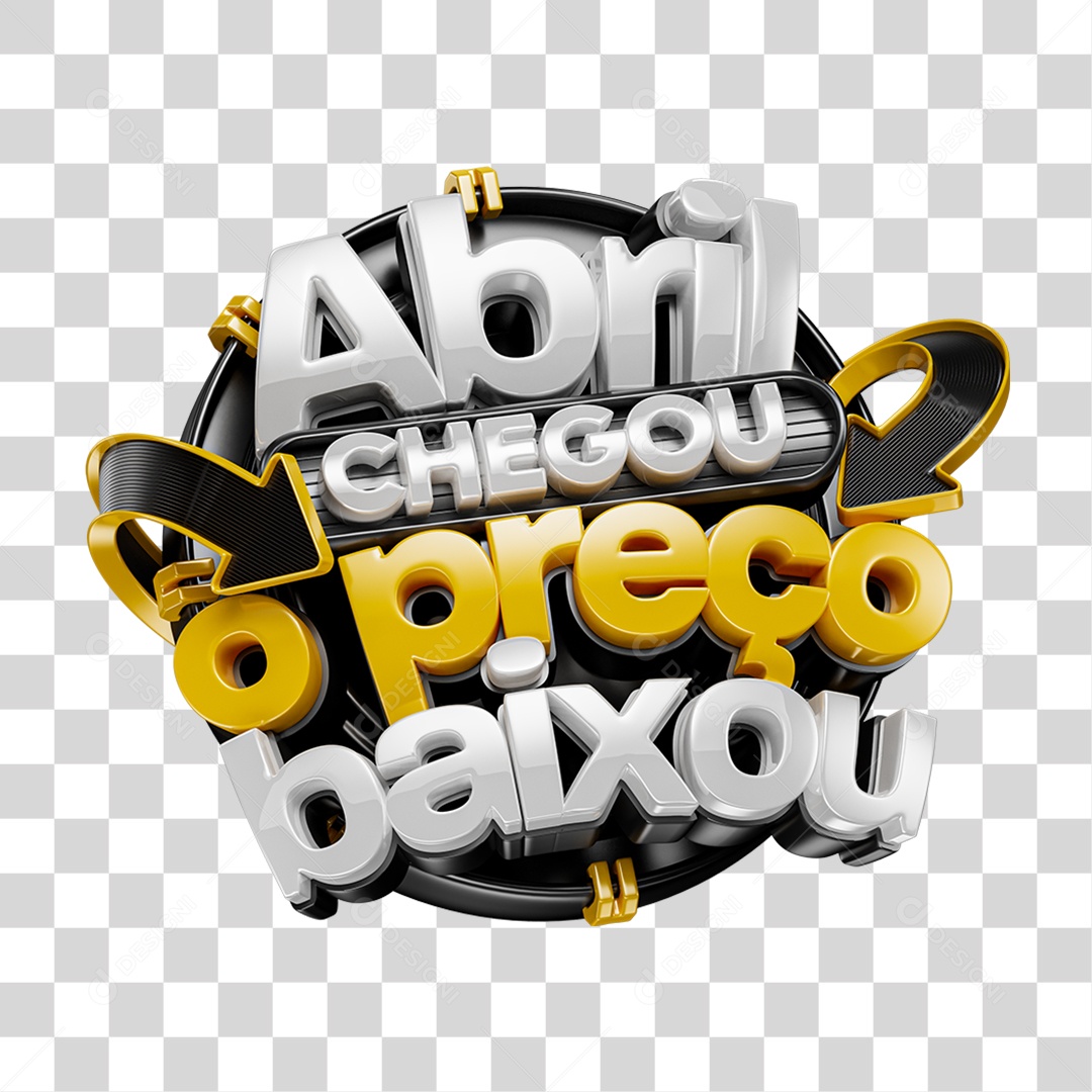 Selo 3D Abril Chegou o Preço Baixo PNG Transparente