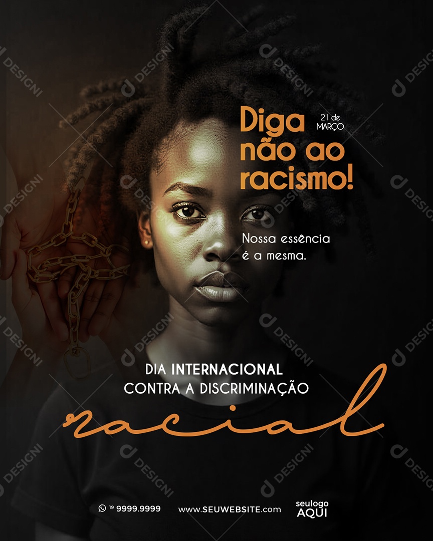 Dia Internacional Contra a Discriminação Racial 21 de Março Social Media PSD Editável