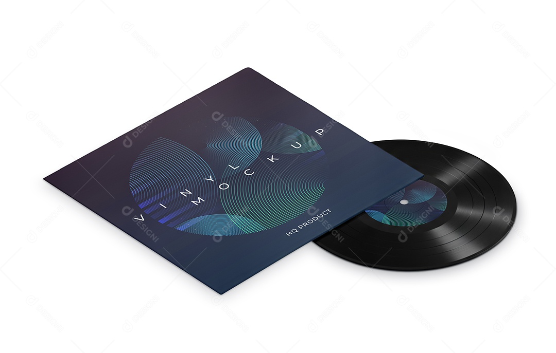 Mockup Disco de Vinil PSD Editável