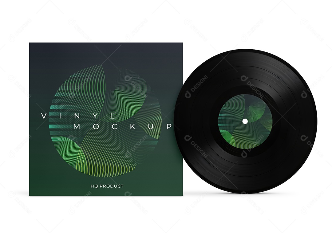 Mockup Disco de Vinil PSD Editável